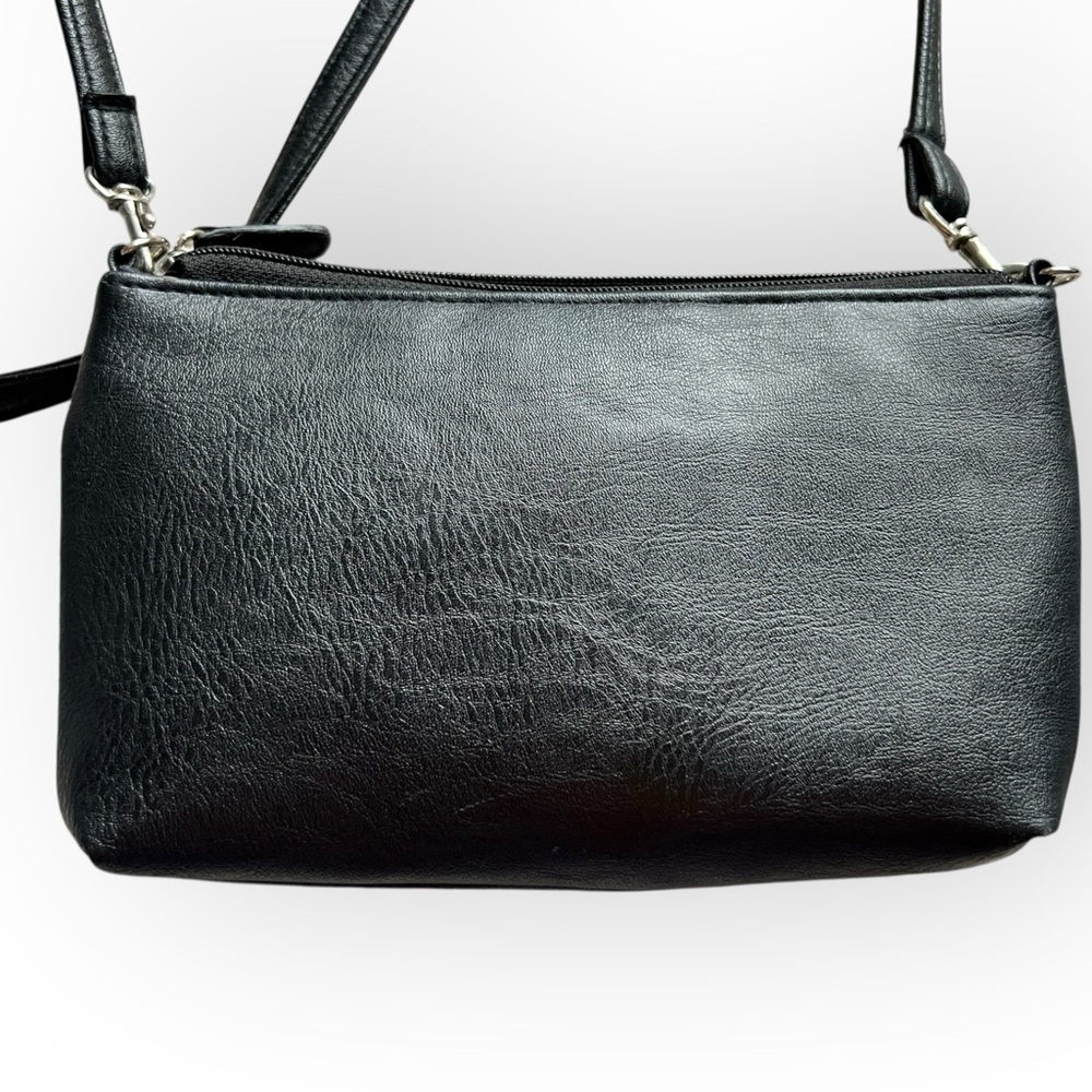 Nicole Miller Black and Silver Crossbody Bag with Stud Detailing‎ - Picture 3 of 5